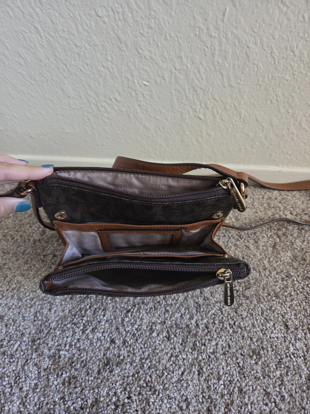 Michael Kors Brown Logo Crossbody Bag